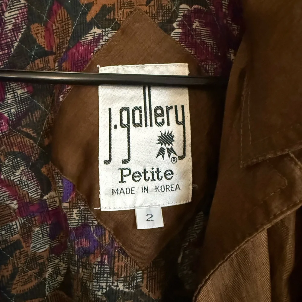 J. Gallery Vintage Petite Brown Spring Trench Coat – Made in Korea – Size 2 - Picture 6 of 12